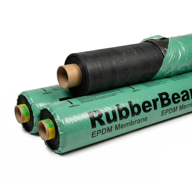 Membrană EPDM RubberBear pentru impermeabilizare iazuri și lacuri, folie cauciuc premium fish-safe, rezistentă UV.